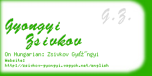 gyongyi zsivkov business card